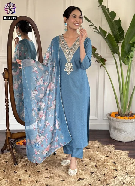 KF 104 Kalaai Viscose Reyon Kurti With Bottom Dupatta Wholesalers In India